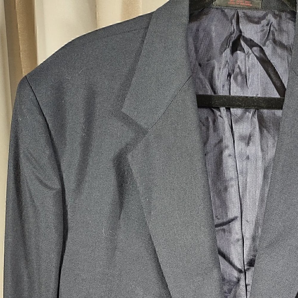 STANLEY BLACKER Men Size 44L Dark Blue Blazer - Picture 3 of 9
